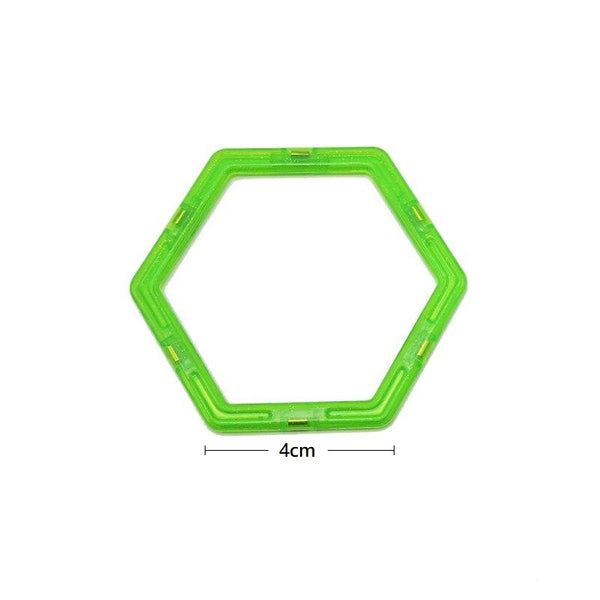 bloc aimanté hexagone vert univers magnétique jeu magnétique