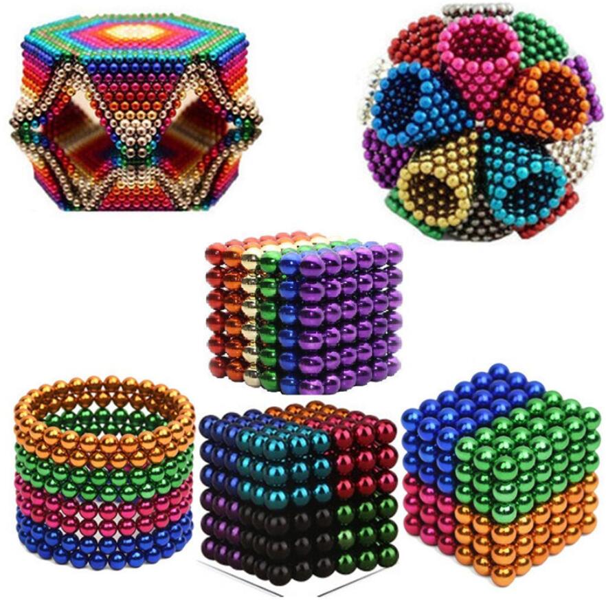 Exemples de Sphères multicolores en billes magnétiques 