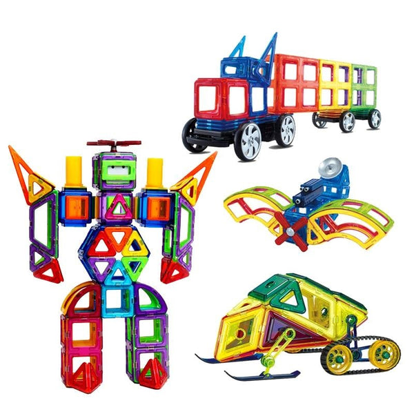 Blocs Construction Magnétiques, 95 Pièces Mini Jeux de Construction  Magnetique Colorée, Idéal Cadeau pour Bébé à Partir de 3 Ans