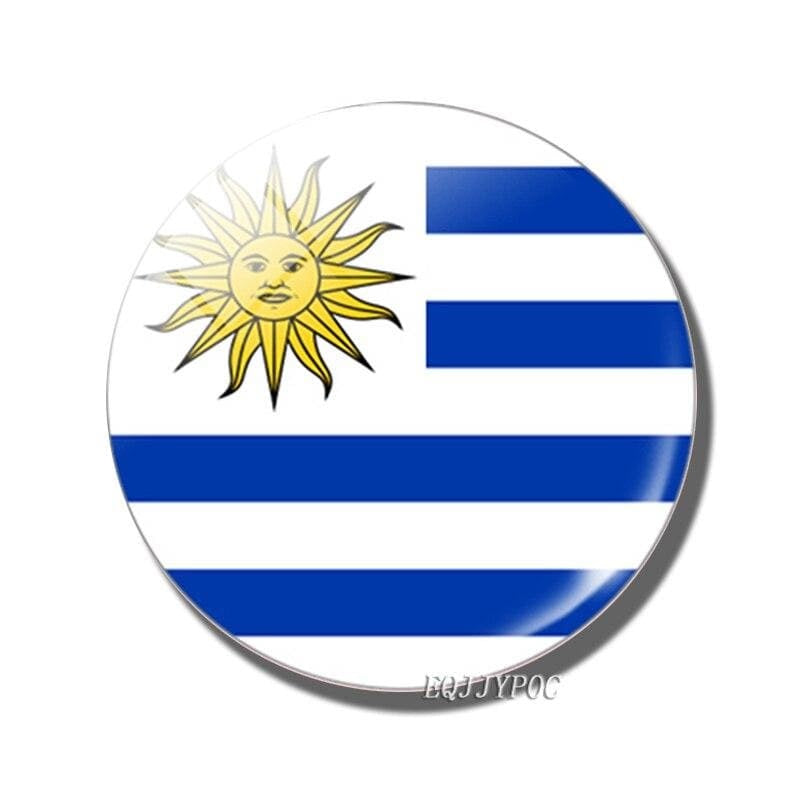magnet aimant frigo avec le drapeau de l'uruguay dessus