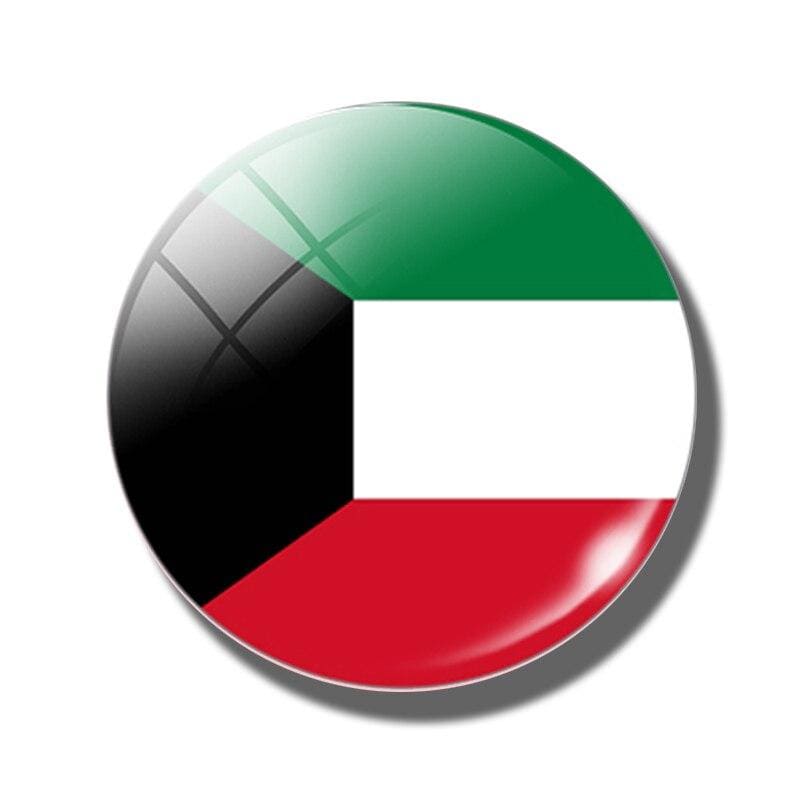 aimant magnet frigo avec le drapeau du Koweït dessus