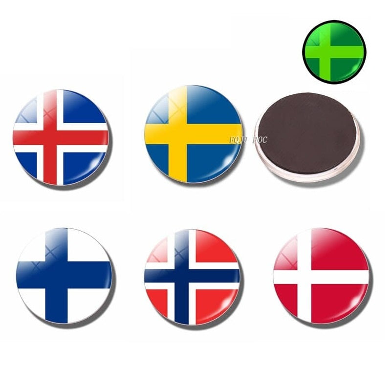 magnet frigo drapeau suède finlande norvège pays nordiques nord viking