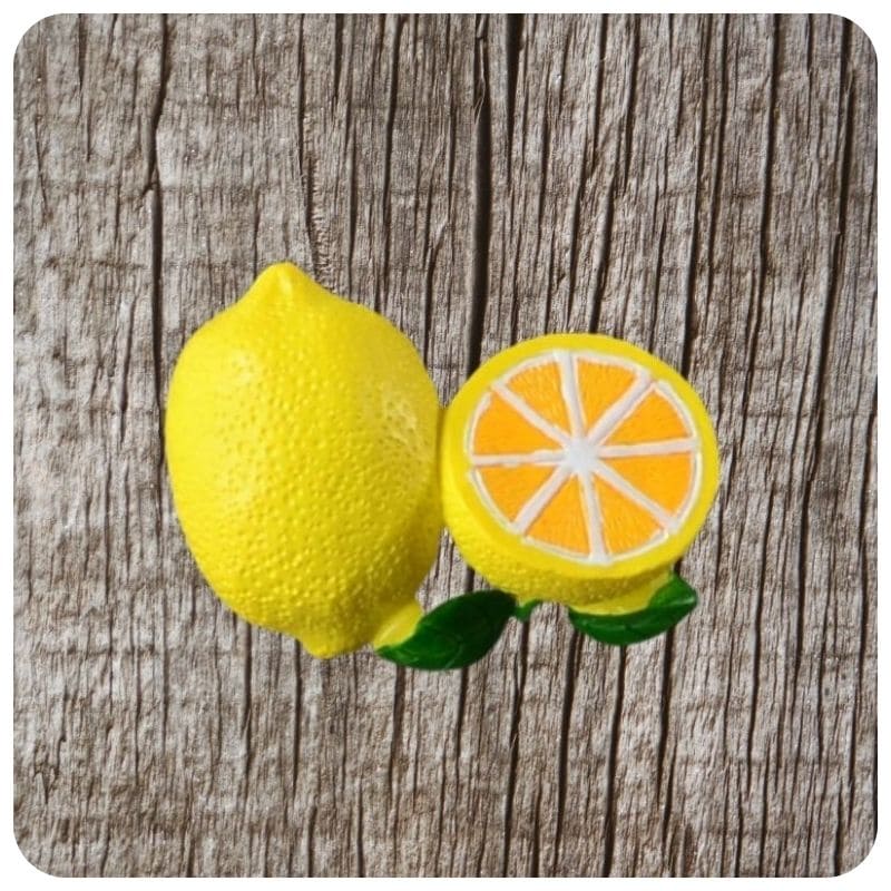 magnet frigo en forme de citron jaune