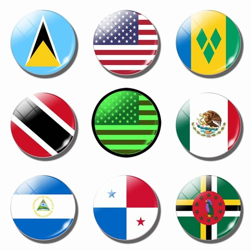 magnet frigo drapeau des pays se situant dans les Caraïbes amérique centrale