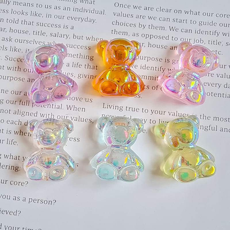 Lot de 10 magnets bonbons ours en résine, coloris au choix